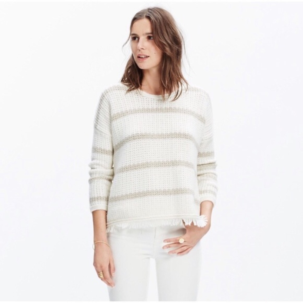 Madewell Striped Creme Pullover
